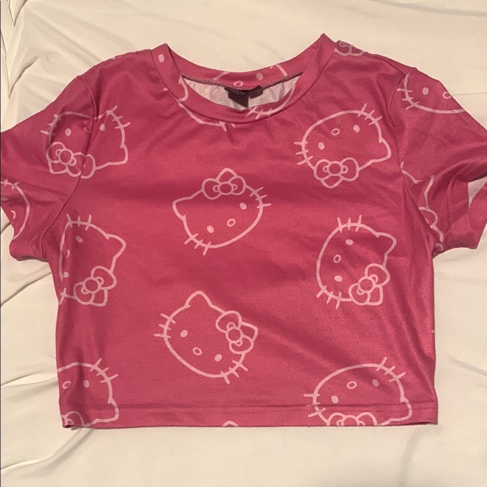 SHEIN Pink Hello Kitty Short Sleeve Tee